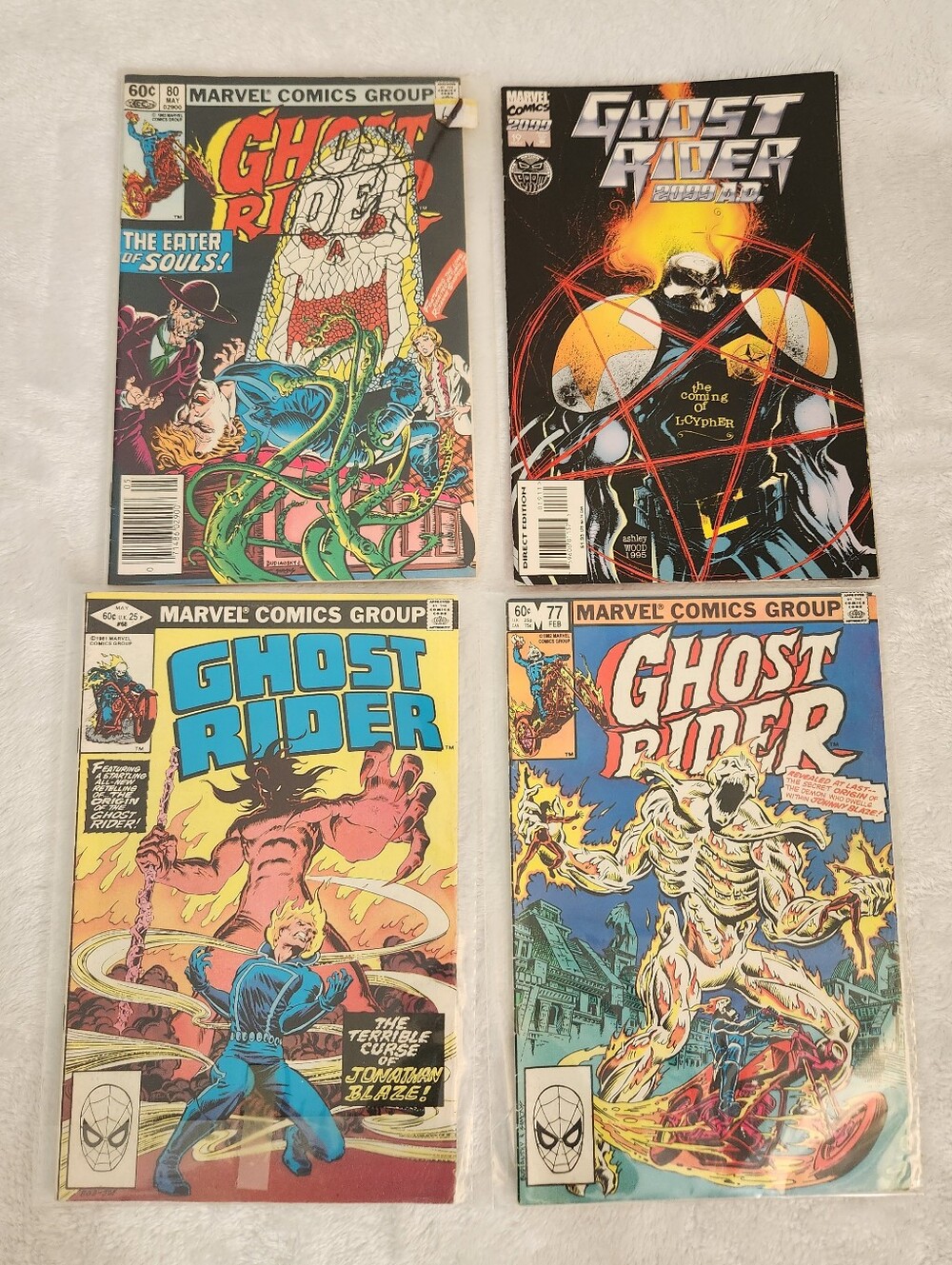 Ghost Rider #68 #77 #80 & 2099 #19 Marvel Vintage Supernatural 4 Comic Books Lot